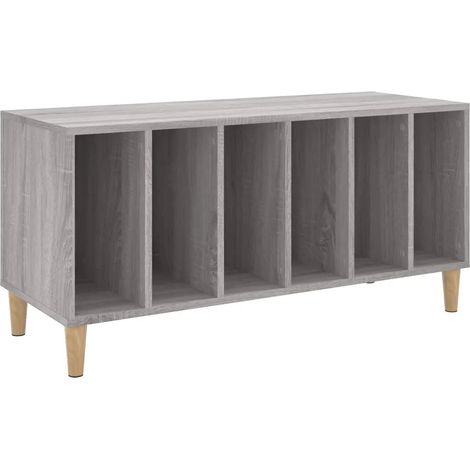 Mobile porta dischi pratico e multifunzionale per soggiorno 100 x 38 x 48 cm realizzato in legno composito grigio 020049220