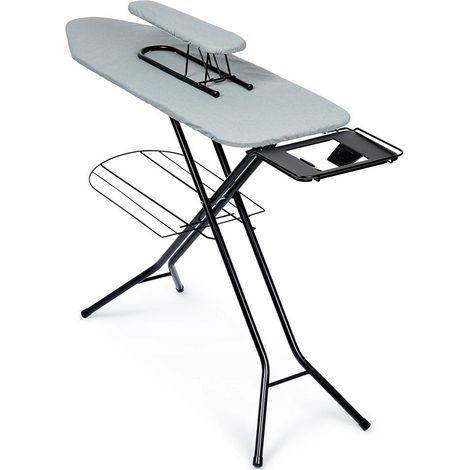 Table à repasser grise avec repose-fer 140x39x92 cm