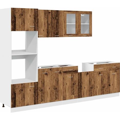 Maison Exclusive - Set di Mobili da Cucina 7 pz Lyon Legno Antico in Truciolato