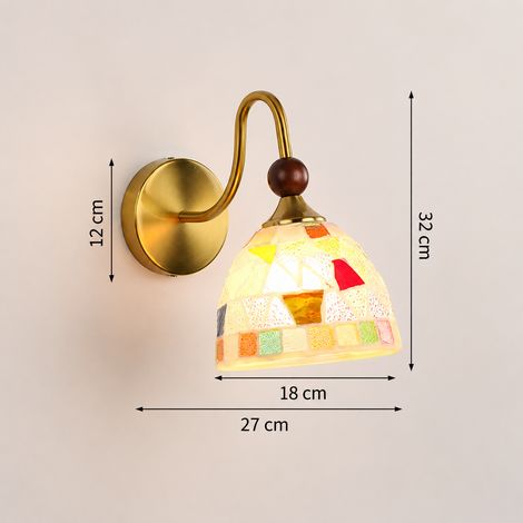 Applique murale style Tiffany en verre coloré Modèle B lumière chaude 28 × 28 × 26 cm 3 kg – Livraison gratuite