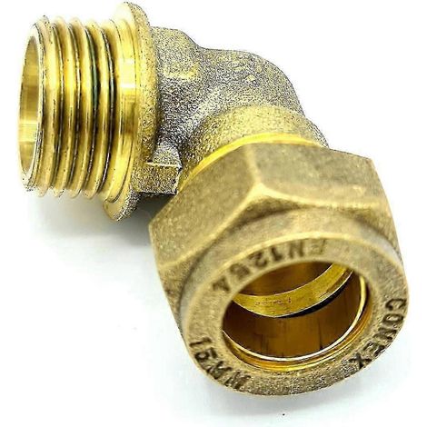 15 mm x G1/2 Winkeladapter aus Messing mit geradem Verbindungsstück und Außengewinde – Yvan (1/2)