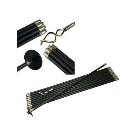 DRAIN ROD SET 12PC DRAIN PIPE MAN HOLE UN BLOCKER CLEANER & BAG DS200