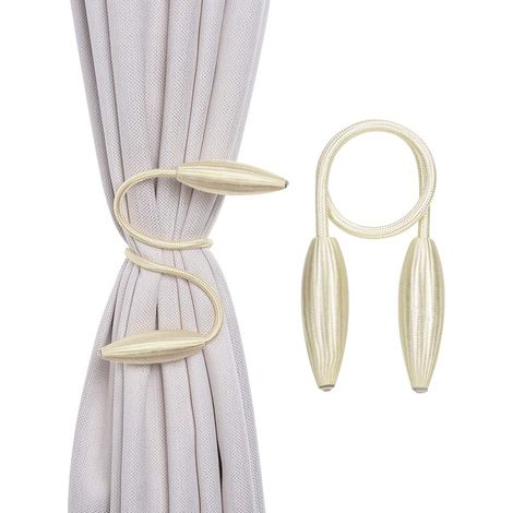 2pcs Embrasse Rideau Elastiques Tordre Boucle Tricotant Rideaux Corde Crochet Pince Clips de Rideau Décor Accessoires Chambre Attache Retenue Rideaux Moustiquaire Draperie (1/5)