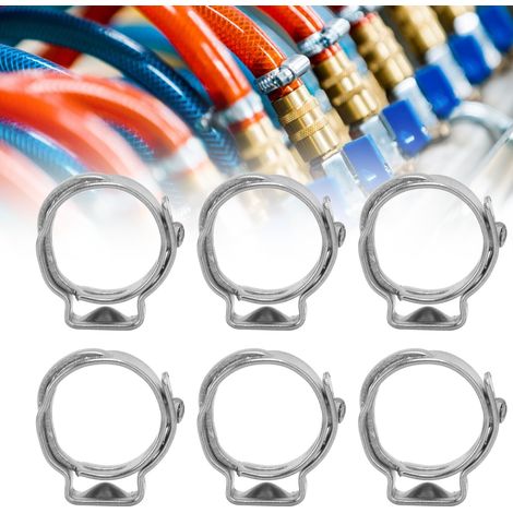 Schlauchschelle aus Edelstahl 304, stufenlos spannbare Einohrschelle, Ölschlauchklemme, Schlauchhalterung, Wasserschlauchklemme für Bierzapfanlagen, 9,6–11,3 mm (1/5)