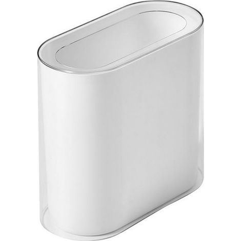 Poubelle fine en PET, double compartiment, petite poubelle ouverte avec couvercle transparent pour salle de bain, chambre et cuisine (1/5)