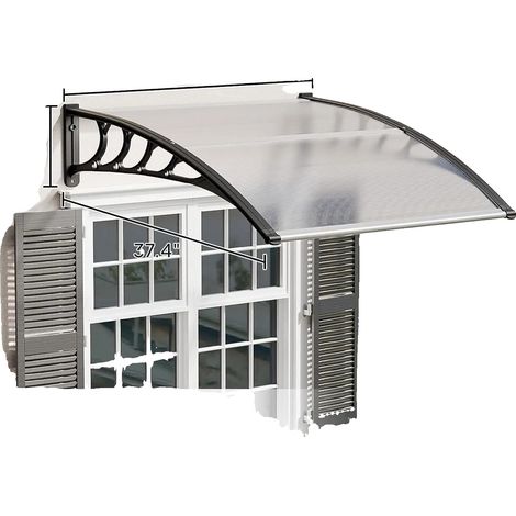 Tenda da sole, tenda da sole in policarbonato, telaio in alluminio, 100x150 cm (1/2)