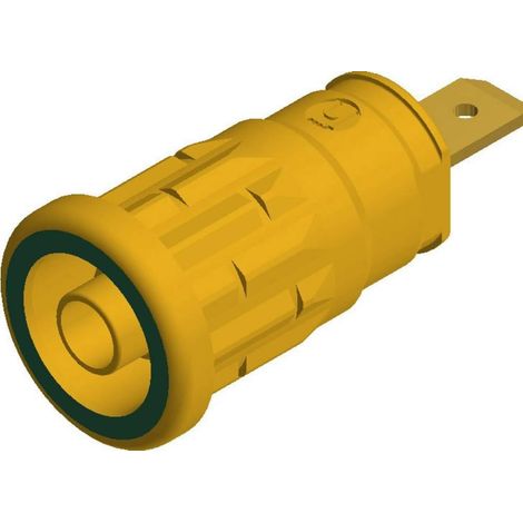 sks-hirschmann Enchufe de laboratorio amarillo y verde diseño vertical