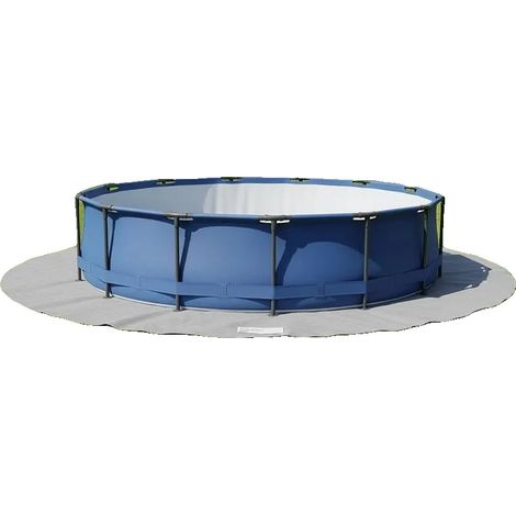 Revestimiento para piscinas, geotextil de poliéster resistente, compatible con piscinas de Ø500 cm, gris claro. (1/2)