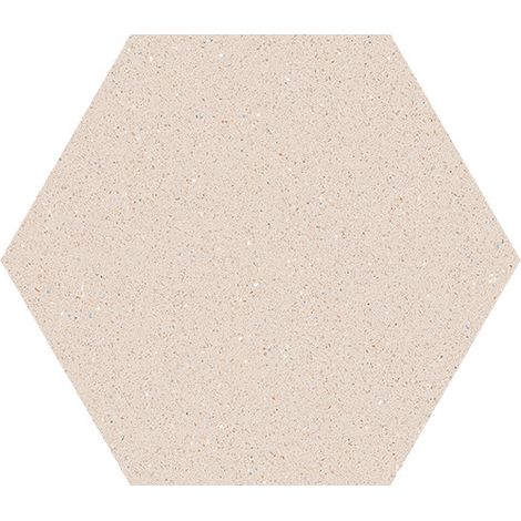 Aelle - Carrelage sol / mur hexagonal effet terrazzo grand format beige 51,9x59,9 cm MICRA Hexagono Crema - Vendu par boîte de 0,930 m² (1/3)