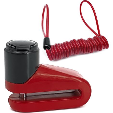 1 Antivol à disque, Axe acier 5,5mm, Système push-lock, Couvercle étanche, Pour scooter vélo trottinette (1/5)