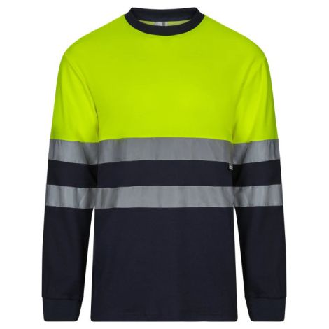 Camiseta técnica bicolor manga larga VELILLA 305603 5XL Azul marino / Amarillo flúor (1/5)