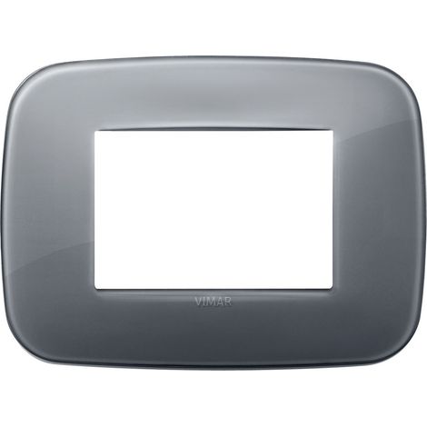 Placca Vimar Arkè Round 3 moduli Reflex grigio fumè codice 19683.61