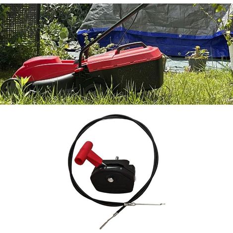 Câble d'accélérateur et tige de starter pour tondeuse à gazon, 142 cm, compatible avec JY13908, FCYLXM21, 5873834-01, levier de commande du moteur en plastique noir (1/5)