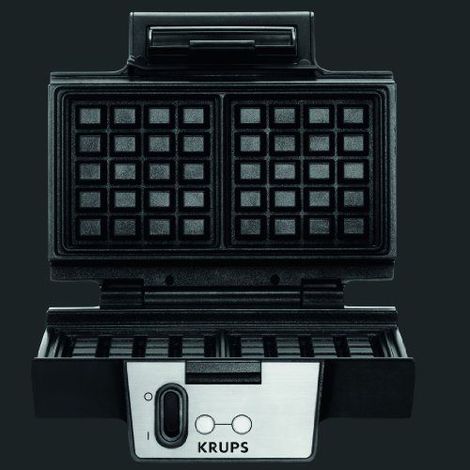 Krups FDK251 Belgisches Waffeleisen, schwarz und silber