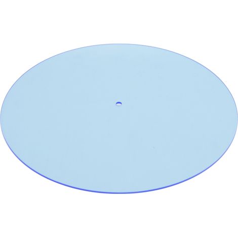 Tapis de platine vinyle transparent en acrylique bleu clair, réduisant l'électricité statique, la poussière et le bruit. Compatible avec les platines vinyles vintage 12 pouces. (1/5)