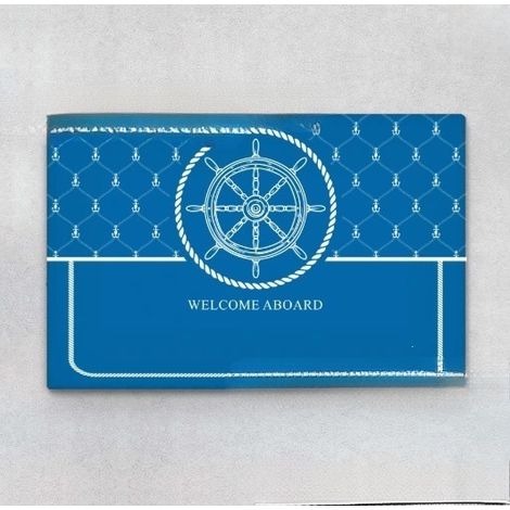 New Welcome Aboard Doormat 80x50cm - Welcome Rug Pattern 03 - Light Blue