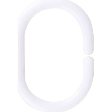 Lot de 100 Anneau Rideau de Douche en Plastique, C Crochet Rideau Douche, Anneaux Rideaux Douche pour Salle de Bain, Chambre à Coucher, Dressing (1/2)