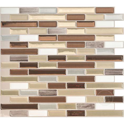 Selbstklebende Wandfliesen x4, 25,91x23,11cm - Smart Tiles Muretto Durango Klebefliesen 3D Fliesenaufkleber für Bad & Küche (1/4)