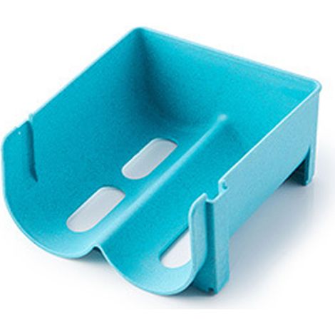 Support étagères pour bouteilles d'eau et de vin empilable, gain de place, organisateur de rangement à fond creux antidérapant pour réfrigérateur bleu (1/5)