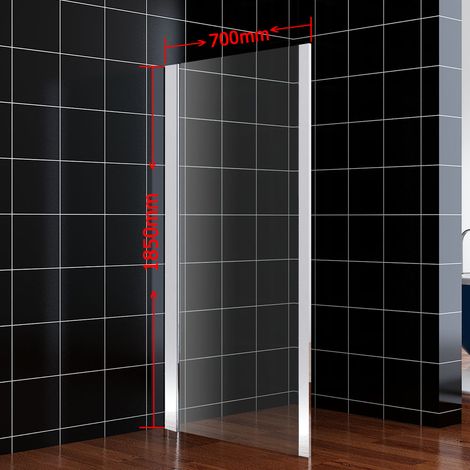 ELEGANT Frameless Side Panel For Shower Enclosure 6mm Safety Tempered Glass Bathroom Modern 700mm (1/5)