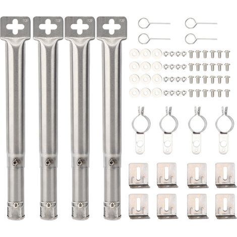 Lot de 4 brûleurs tubulaires en acier inoxydable – Longueur réglable 30,8 cm à 44,9 cm – Compatible barbecues à gaz – Installation facile (1/5)