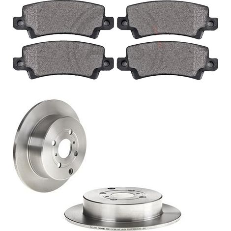 KIT FRENI POSTERIORI compatibile con TOYOTA COROLLA STATION WAGON (E12) - DISCHI + PASTIGLIE OEM: P 83 065 , P 83 052 / 17457 , 17517 /SOSTITUZIONE DIRETTA/BASSA POLVERE/SILENZIOSO (1/5)