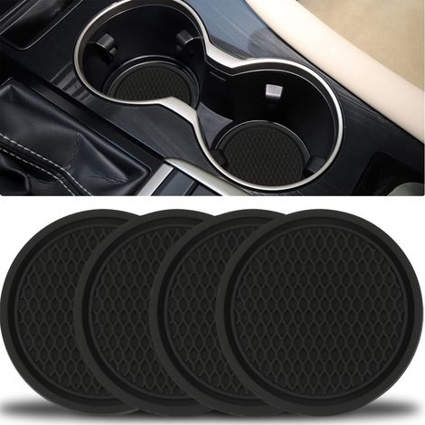 Dessous De Verre - En Pvc Antidérapant - Pour Porte-Gobelet Voiture Et Intérieur - Lot De 4 (1/5)