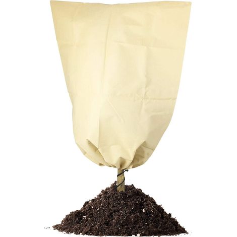 Housse de protection contre le gel pour plantes d'hiver - Avec cordon de serrage - En polaire,résistante aux déchirures - 100 x 80 cm - Beige GROOFOO (1/5)