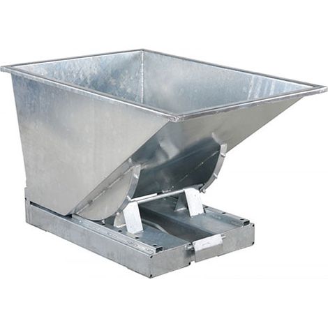 Benne à déchets auto basculante galvanisée - Capacité 900L - Charge max 2500kg - anticorrosion - 2015140902
