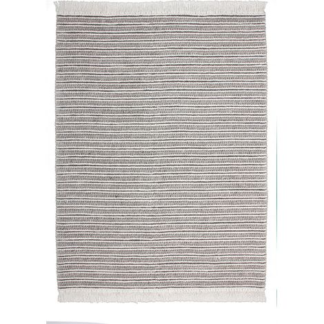 Tappeto a righe Natura 110 in lana e viscosa 160x230 cm (1/4)