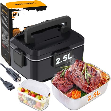 Portapranzo elettrico, in acciaio inox rimovibile, borsa termica isolante, 2,5 litri (1/2)