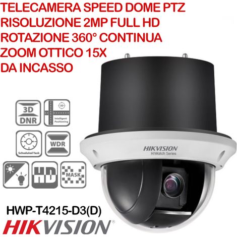 HIKVISION TELECAMERA SPEED DOME HDCVI 1080P ZOOM 15X 5-75MM HWP-T4215-D3 (1/3)