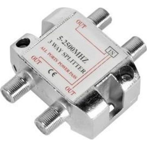 Repartiteur 3 Voies - 5 À 2500 MHz - Pour Installation TV Et Satellite - 1 Pièce (1/2)