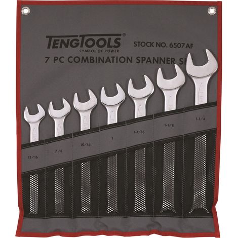 Jeu de clés mixtes en pouces 13/16" - 1-1/4"" Teng Tools 7 pcs.
