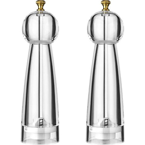 Manuel Acrylique Transparent Moulins à Poivre et Classique Moulin Sel 2pcs 8pouces Grande Capacité, Acrylique Poivre Moulin Rotor, Sel Avec Noyau en Céramique Réglable, Broyage de épices (1/5)