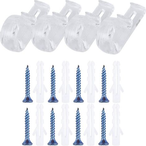 Four positioning hooks with rivet, transparent positioning hooks for 50mm Venetian blinds, curtain pull cord hooks, curtain fixing hooks. (1/5)