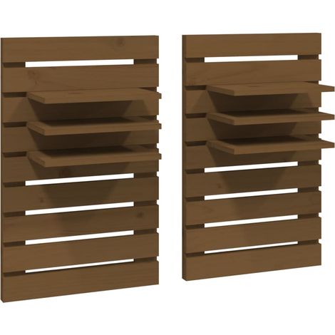 Maison Exclusive - Mensole da Letto a Parete 2 pz Ambra Legno Massello di Pino