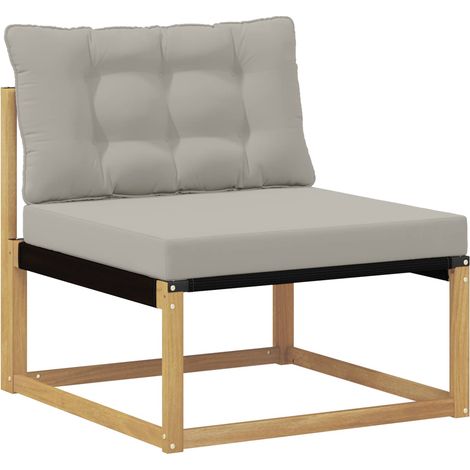 Outdoor Mittelsofa mit Kissen Weiß 79 x 83 x 73 cm Stahl vidaXL
