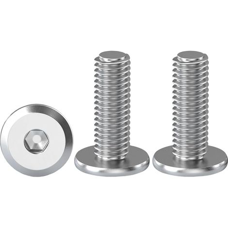 20 Pièces Vis à Tête Plate Avec Six Pans Creux M6 X 20 mm Boulons à Tête Plate Hexagonale en Acier Inoxydable A2 V2A Vis à Tête Cylindrique Hexagonale à Bride Boulons Allen (1/5)