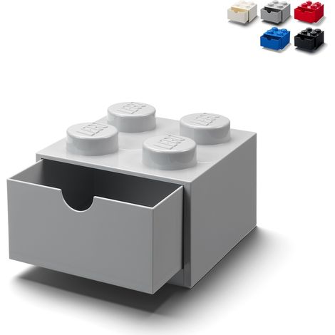 Lego® Box mit Schublade, vierteilig, hellgrau (1/2)