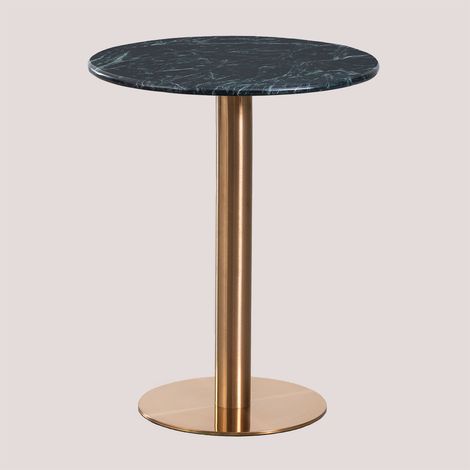 Mesa de Bar Redonda en Mármol Cosmopolitan SKLUM Oro Rosa