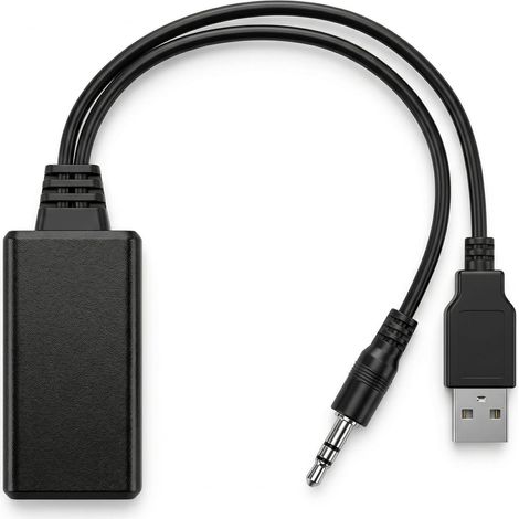 Adaptateur Bluetooth Jack, Adaptateur Bluetooth Voiture avec Blue Tooth 5.0, Récepteur Audio AUX Interface 3.5 mm, Convertisseur Auxiliaire Blue Tooth HiFi USB pour Autoradio Ancien Universel (1/5)