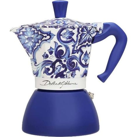 Bialetti Dolce & Gabbana Mocinduction Blue Mediterraneo 6 tazas de inducción y fuego abierto (cafetera, makinetta espresso)