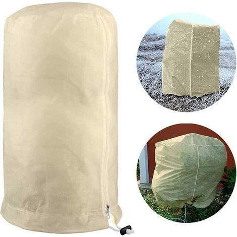 Winterliche Pflanzenabdeckung, Winterabdeckung für Olivenbäume, Winterbaumabdeckung, Schutzhülle für Tomaten- und Zitronenbäume, Winterabdeckung für Pflanzen, Gartenpflanzsack, Vliesstoff (140×200cm, (1/4)