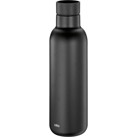 Borraccia termica Cilio Deluxe, acciaio inox, 0,45 l, diametro 7 x 23 cm, nera (1/5)