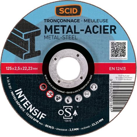 Disque à tronçonner - SCID - Diamètre 125 mm - Métaux - Usage fréquent (1/3)