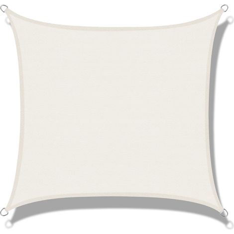 ZOLGINAH Toldo Vela (HDPE) Rectangular 2,5 x 3m Crema Protección UV para Patio Camping Jardín Exterior (1/5)