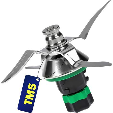 Thermomix TM5 knife set – Stainless steel with titanium coating – 4 bidirectional blades – Sealing ring included (1/5)
