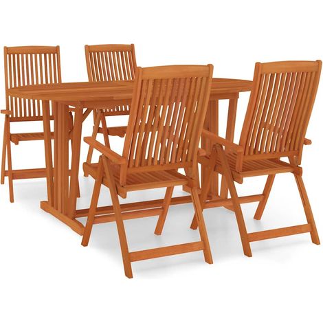 Maison Exclusive - Set da Pranzo per Giardino 5 pz in Legno Massello di Eucalipto (1/5)