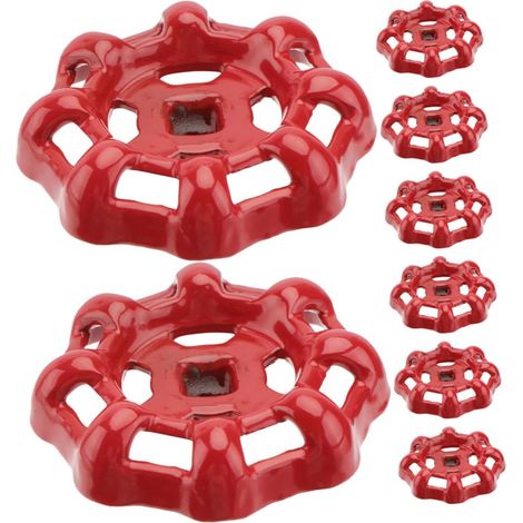 Poignée de Vanne Design Trou Carré 8 Pièces en Fonte Rouge (1/5)